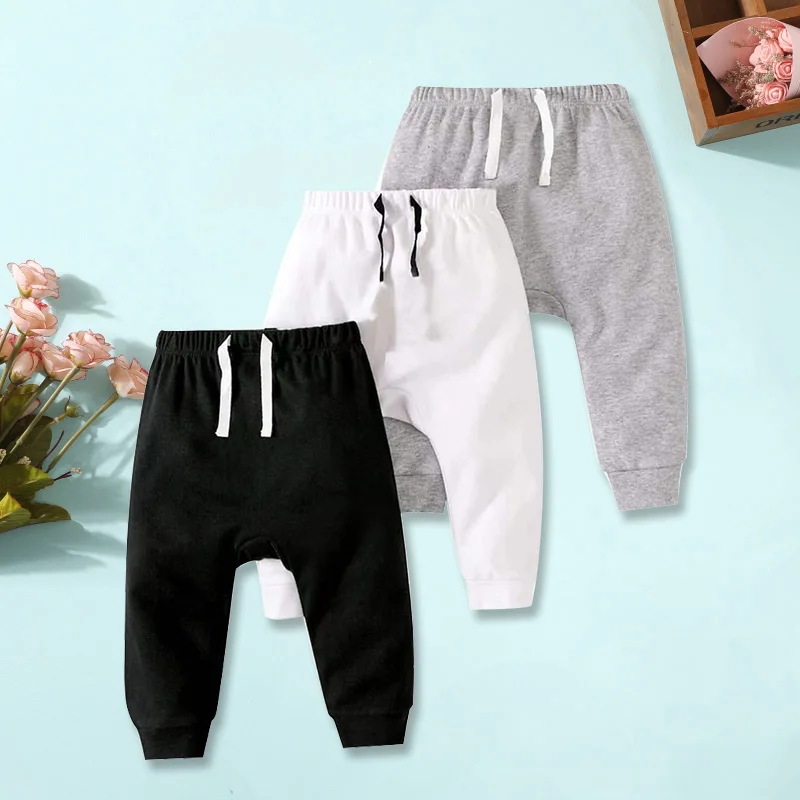 Boys Girls Baby Pants Kids Casual Harem PP Trousers Knitted Cotton Unisex Toddler Leggings Newborn Infant Clothing