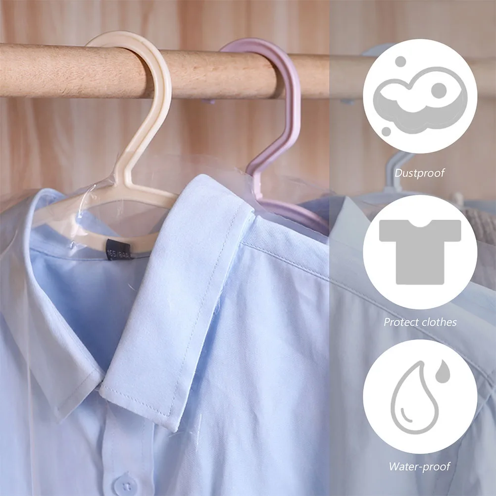 

40pcs Transparent Garment Bags Dust Proof Clothing Covers Waterproof Wardrobe Dust Cover Home Hanging Clothes Cover Foldable