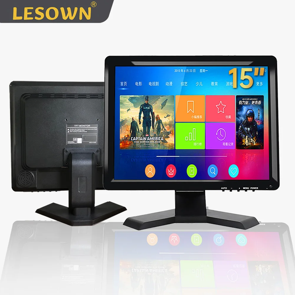 

Монитор LESOWN с IPS-экраном 15 дюймов 1024x768 AV/VGA/BNC/USB/HDMI-портом, промышленный сенсорный дисплей с контроллером для ПК CCTV