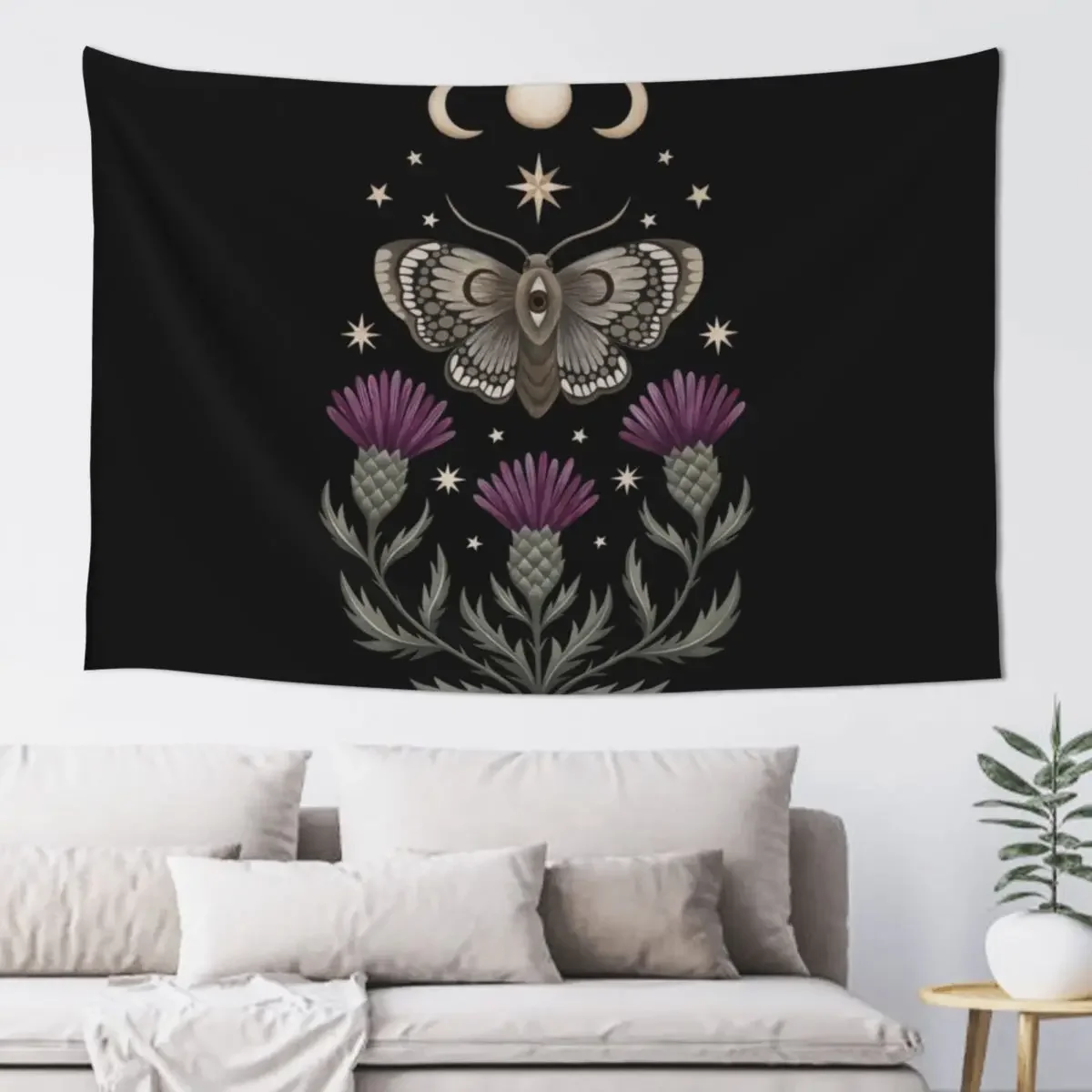 

Thistle and moth Tapestry Aesthetics For Room Bathroom Decor Tapete For The Wall Home Decor Aesthetic Tapestry