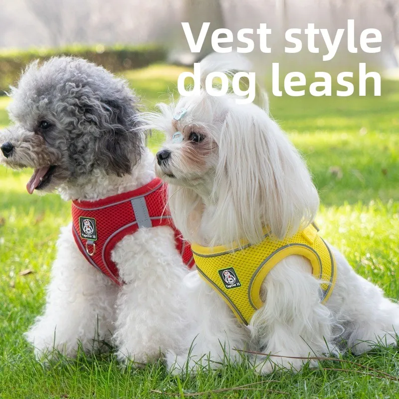 

Dog Harness Leash Set for Small Medium Dogs, Adjustable Reflective Pet Vest, No Pull Puppy Cat Harness for Chihuahua Dachshund