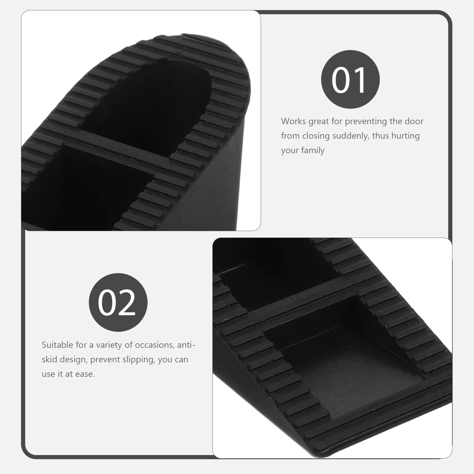 

1pc Large Heavy Tall Wedge Block Rubber Door Stopper Safety Anti-Collision Home Use Heavy Duty Door Stopper Household
