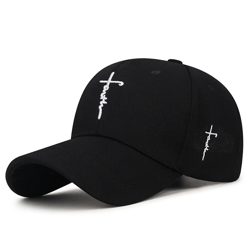Embroidered Cross Letter Casual Baseball Cap Adjustable for Men Women Unisex Outdoor Sports Hat