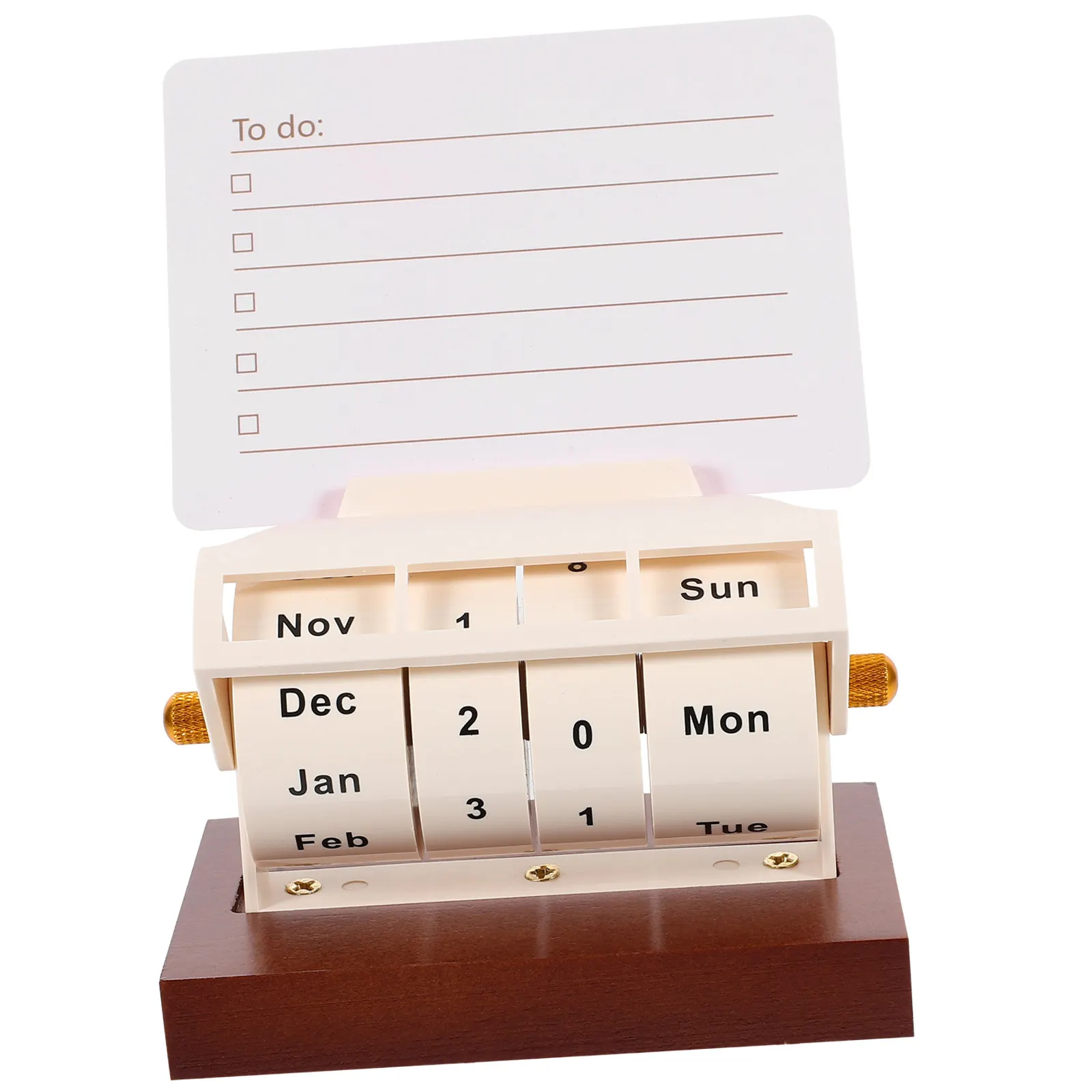 

1Set Rotating Perpetual Wood Calendar Manual Change Date Blocks Decorative Tabletop Desk Organizer for Home Office School Use