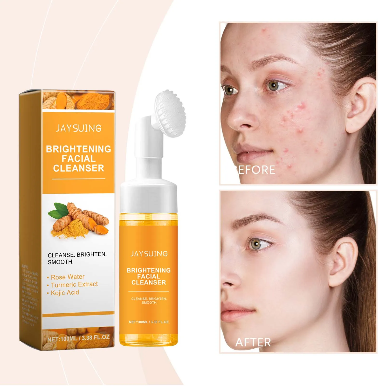 Turmeric Cleansing Cleanser, Cleansing Facial Oil Skin Moisturizing and Hydrating Not Tight