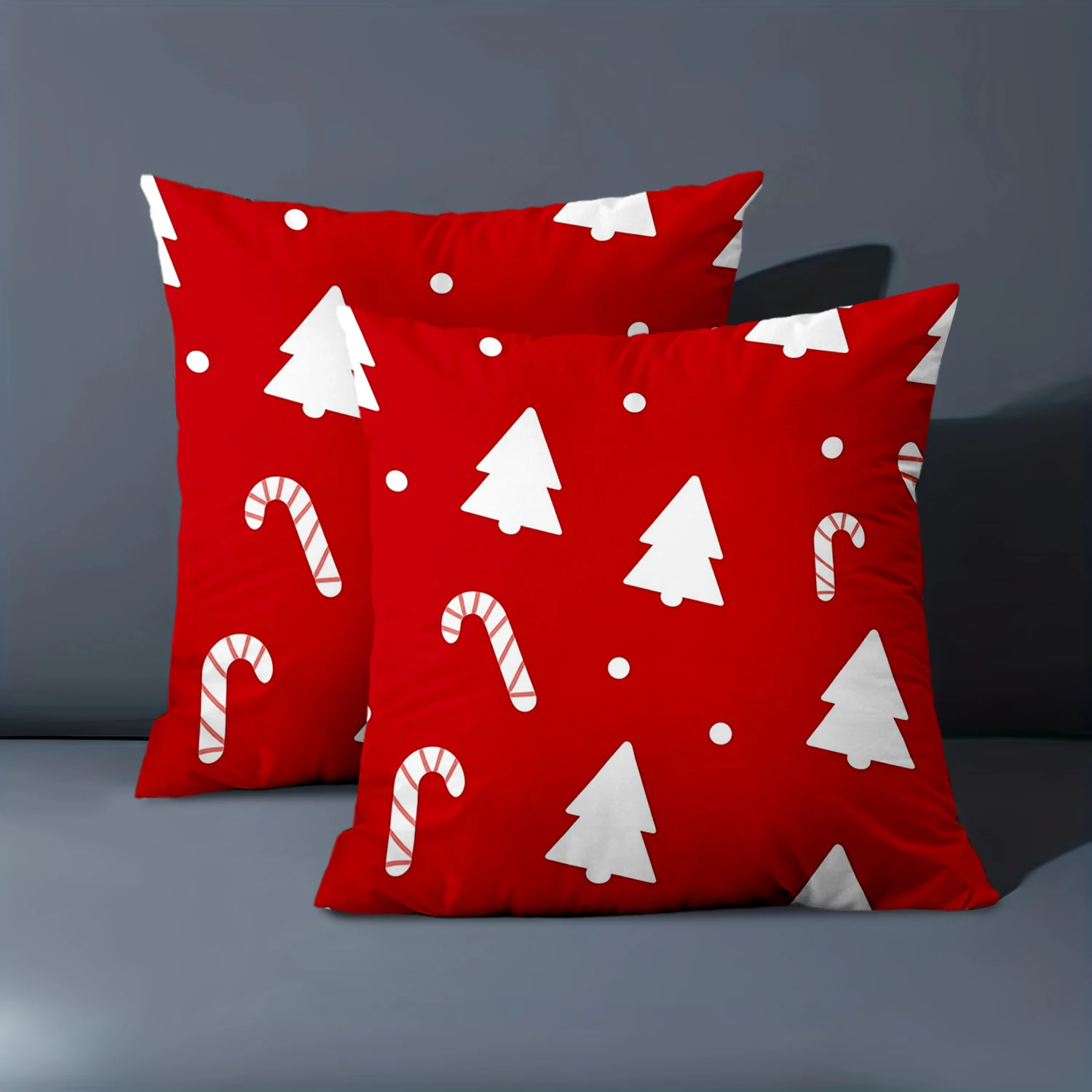

1 шт., рождественские красные подушки с елочной тростью, полиэстеровая наволочка, декоративная подушка для дивана, подушка для изголовья