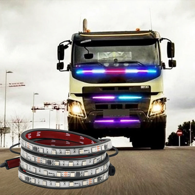 Led Strip Truck 24V Van Exterior Decoration Accessorie DRL Running Lamp For Car Ambient Light Symphony RGB Strobe Atmosphere Bar