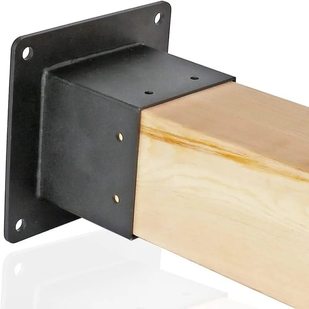 

Structural Support Rust Proof Metal Brackets Heavy Duty Durability Wooden Post Base Black Pergolas Support Deck Railing