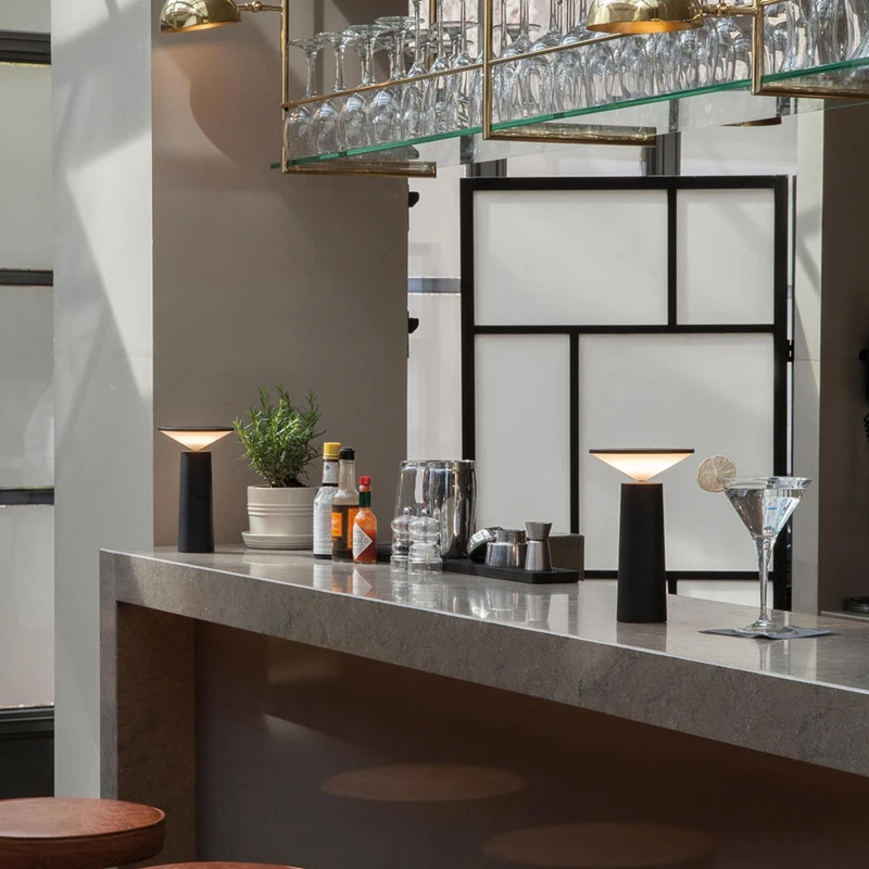 1Set LED Touch Sensor Table Lamp 1200Mah Rechargeable Night Light Black For Desk Bedroom Decor