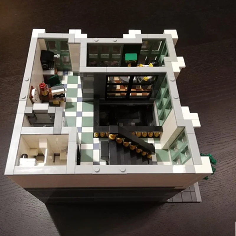 4446 pz MOC La Grande Banca Dei Mattoni Modulare Costruzione di Modello Regali Di Natale blocchi giocattoli Assemblare Idea FAI DA TE Educazione Per Bambini Compleanno