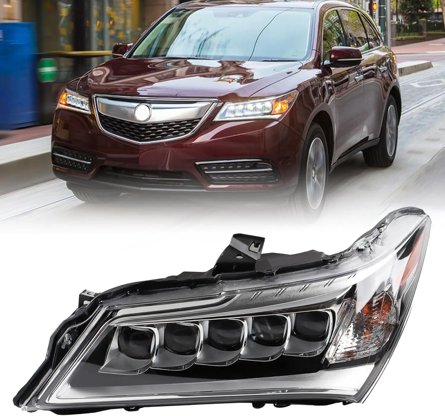 

1 шт. Замена светодиодных фар для Acura MDX 2014 2015 2016 Сертифицированный CAPA фара в сборе с лампочками