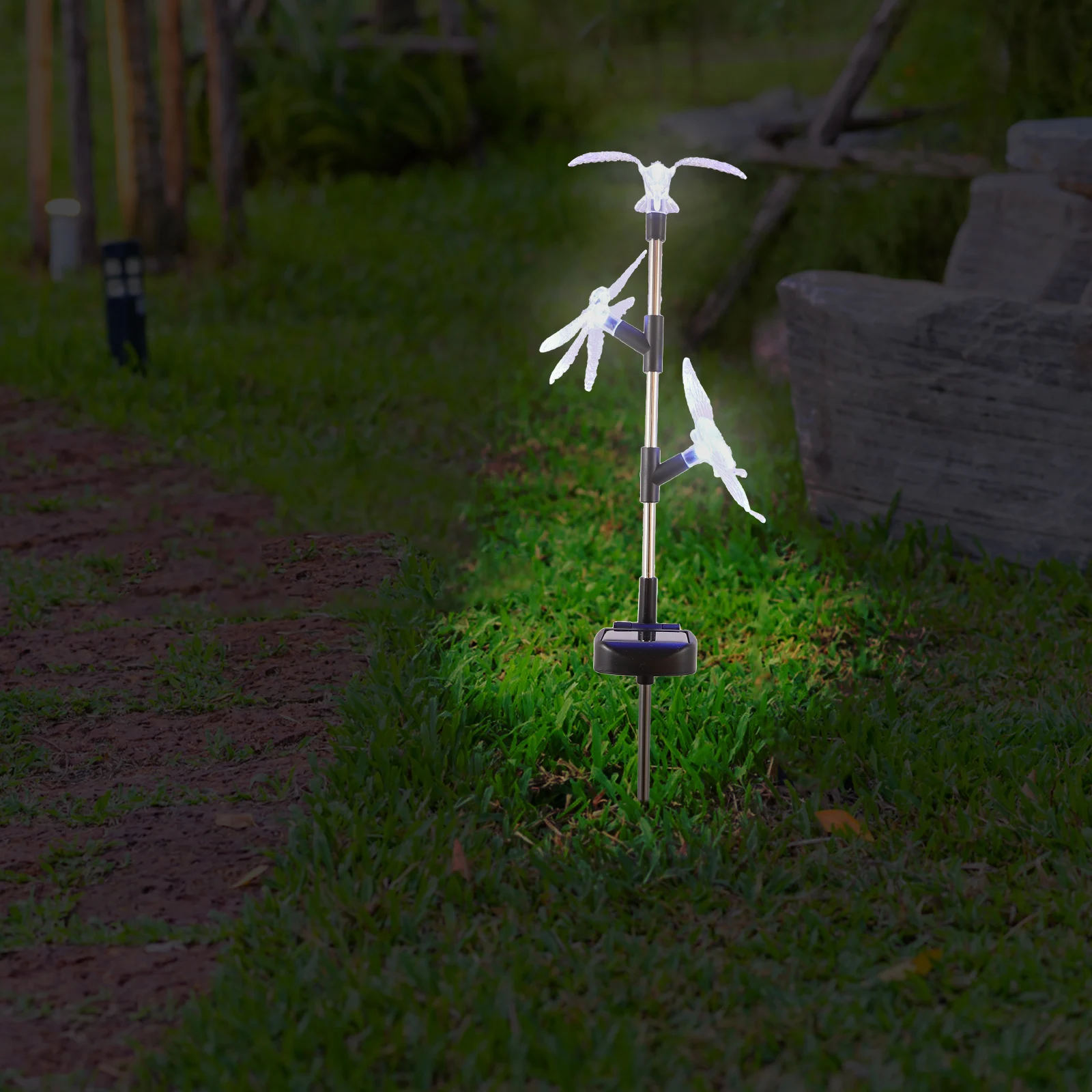 

Solar Garden Lights Premium Plastic Durable LED Automatic Night Solar Powered Outdoor Lighting Dragonfly Stake Waterproof