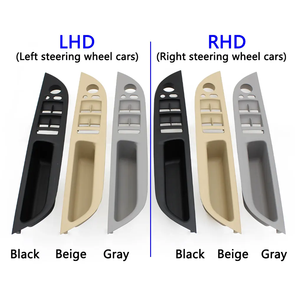 LHD RHD Interior Car Inner Door Handle Cover Armrest Window Switch Panel Trim For BMW 5 Series E60 E61 2006-2010 51416983703