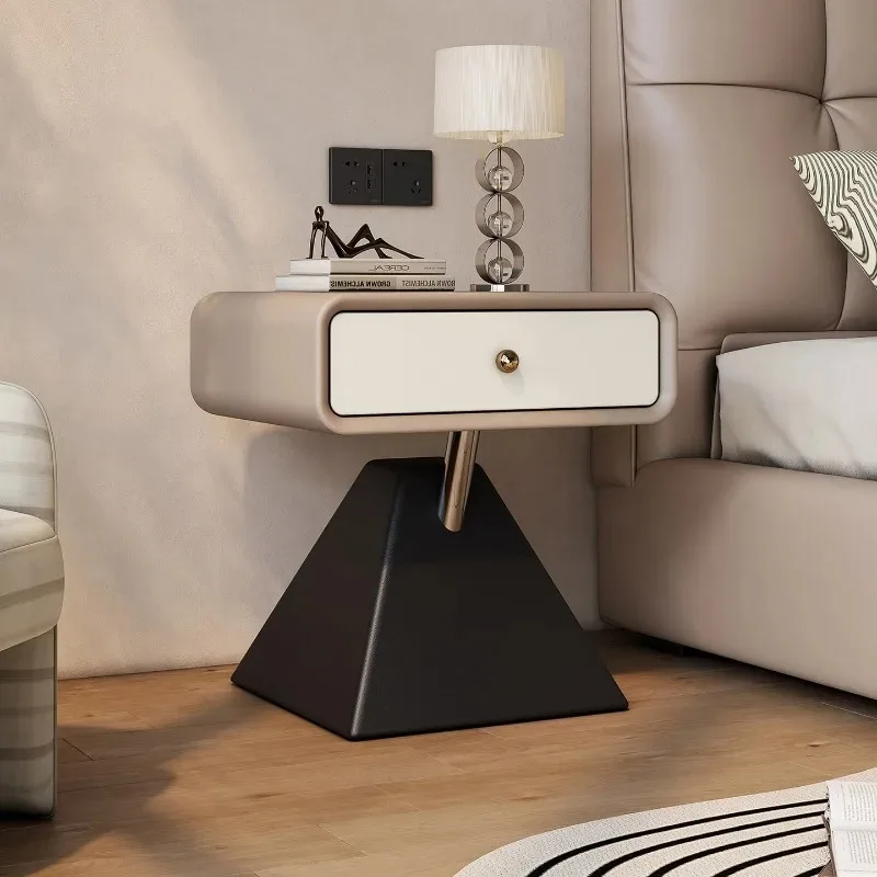 

Minimalist cream wind bedside table household bedroom small modern minimalist senior designer light luxury bedside table