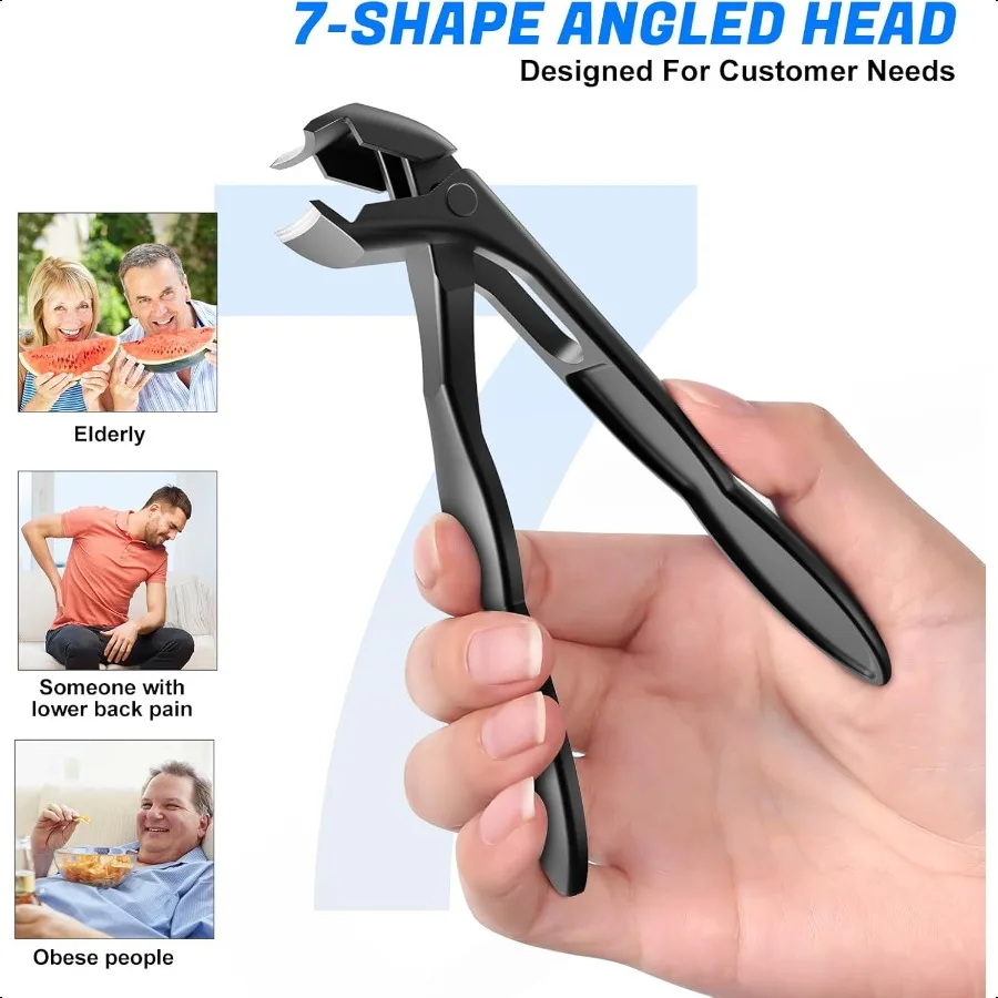 Teennagelknipper voor senioren Ingegroeide dikke teennagels 2025 Schuine kop Teennagelknipper met vanger Heavy Duty 45 schuine teennagel