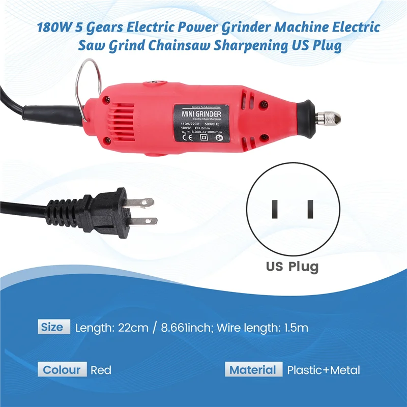 

ABRW-180W 5 Gears Electric Power Grinder Machine Electric Saw Grind Chainsaw Sharpening