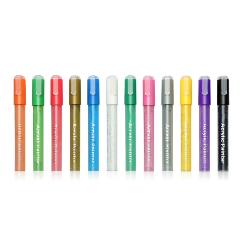 Acrylic Paint Marker Pens Water Based Waterproof Smooth Writing for DIY Art on Glass Ceramic Paper Plastic Metal Gift