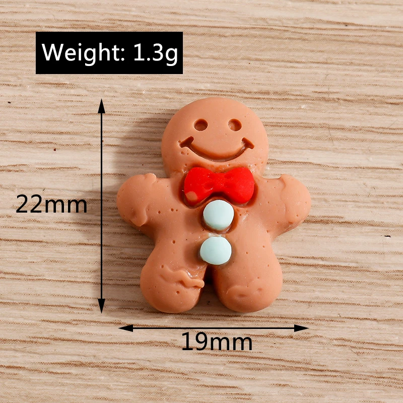 Tusember 10 Stück Niedliche Weihnachts-Dekorationen: Weihnachtsmann, Elch, Schneemann, Flache Harz-Cabochons für DIY Scrapbooking, Haarspangen und Broschen – Detail 19