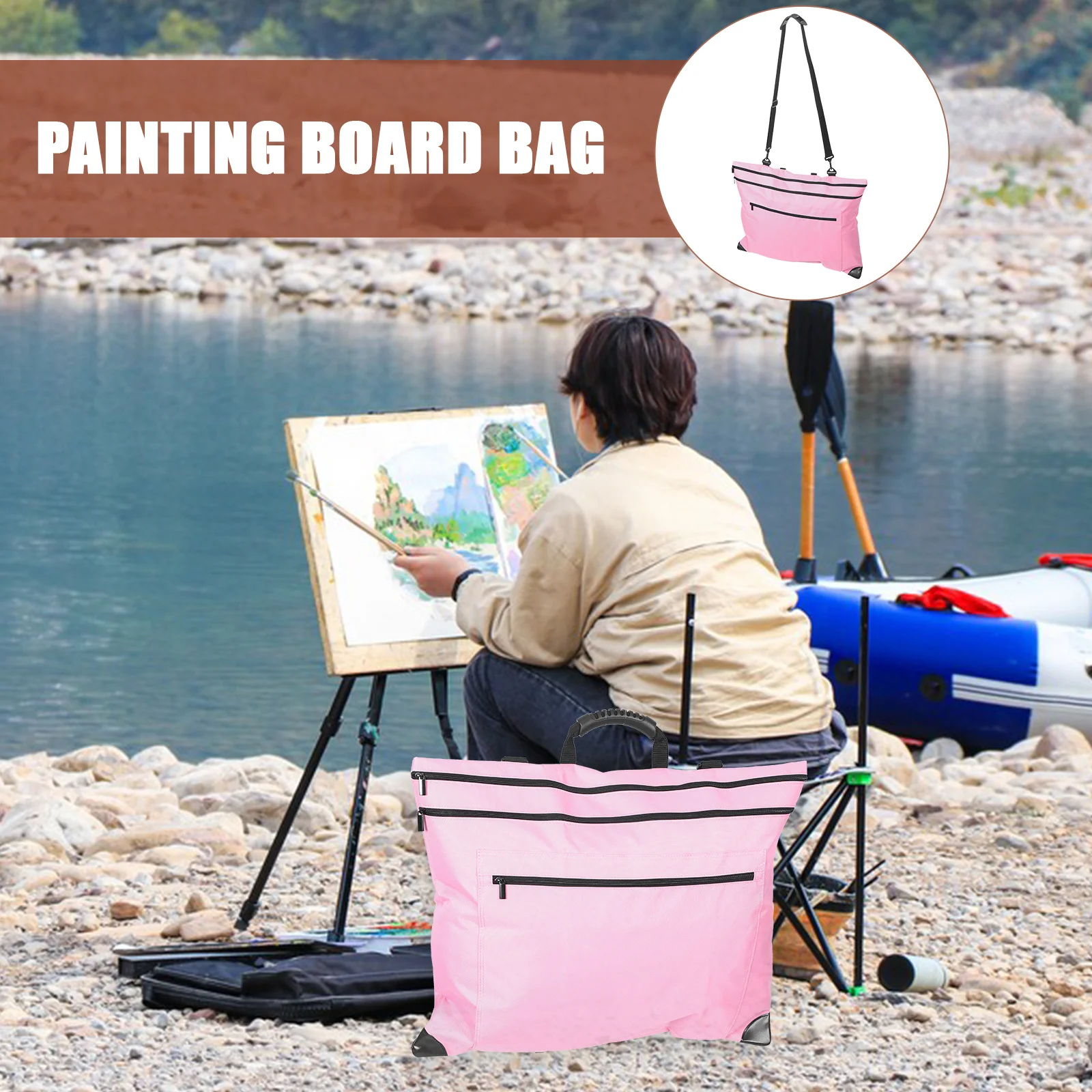 

Art Portfolio Case Portable Waterproof Large Capacity Drawing Board Storage Bag Painting Tools Bag Artist Supply Carrier