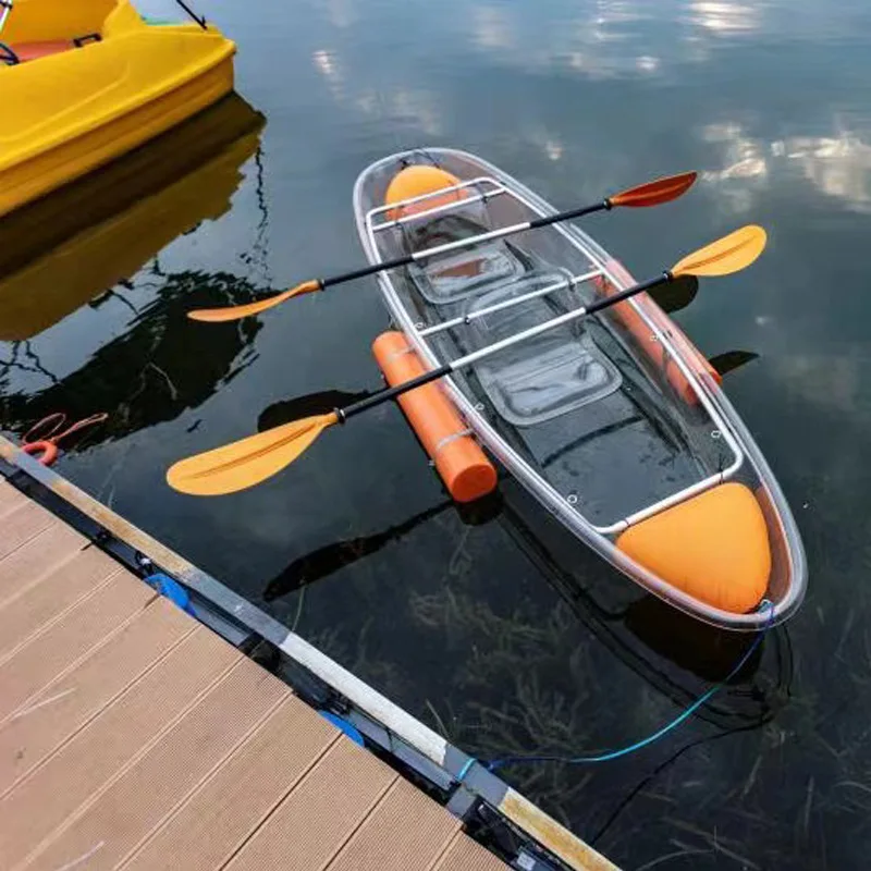 Hot Sale High Quality Water Sports Transparent Canoe Kayak clear Boat 2 Person Boat for Fishingpromote sales