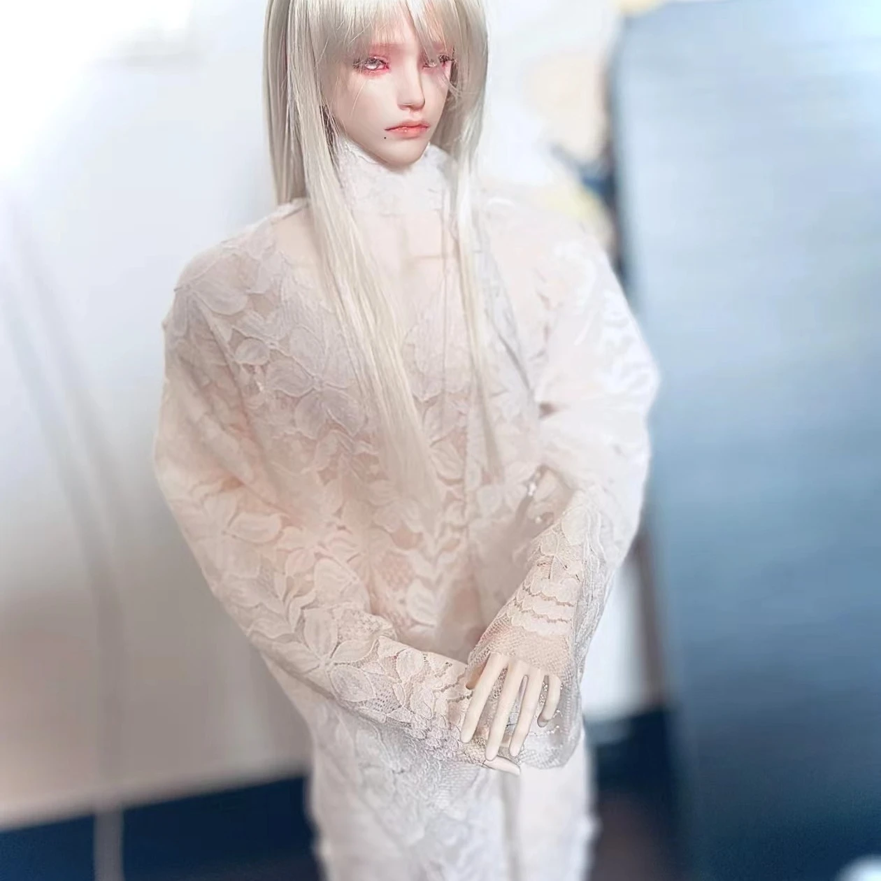 1/3 人形の服 75 センチメートル男性 Bjd 人形用レースシャツルーズカジュアルミッドレングストップドレスアップままごと人形アクセサリー、人形なし