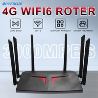 OPTFOCUS 4G WiFi Router Mobile Modem LTE WiFi6 2.4Ghz 5Ghz Dual Band 3000Mbps Gigabit WiFi 6 LAN Router not supported SIM Card
