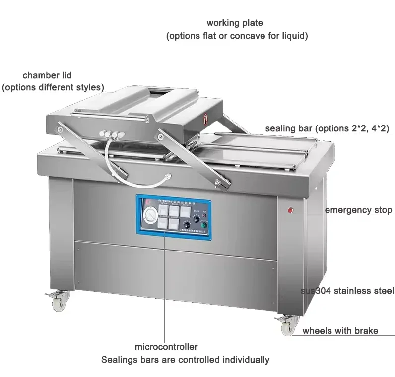 Automatische dubbele kamer vacuümverpakkingsmachine Durian