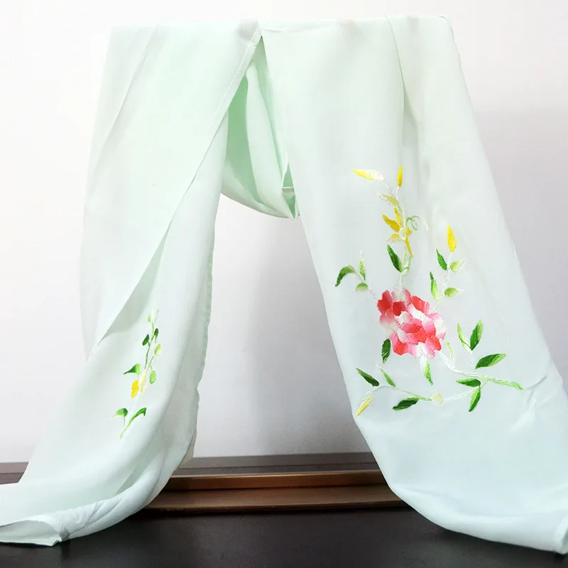 Luxury Chinese Style Hand Embroidered Silk Scarf Shawl Xiang Embroidery Long Wrap Gift for Women