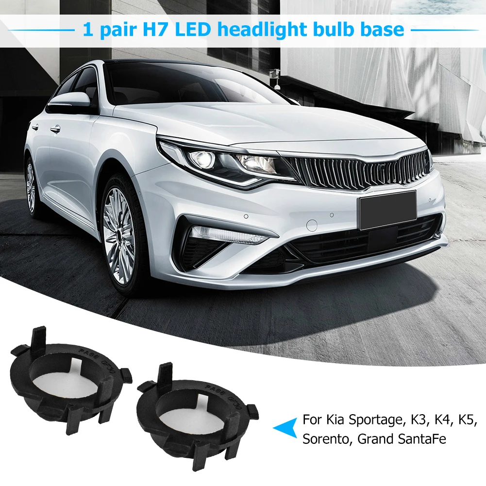 1 par h7 led farol lâmpada adaptador base acessórios de automóveis suporte da lâmpada soquete base peças reposição para hyundai nissan kia