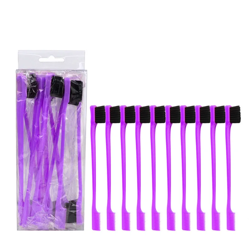2 sets of 20 pieces double-sided edge comb control hair brush salon professional accessories 2-in-1