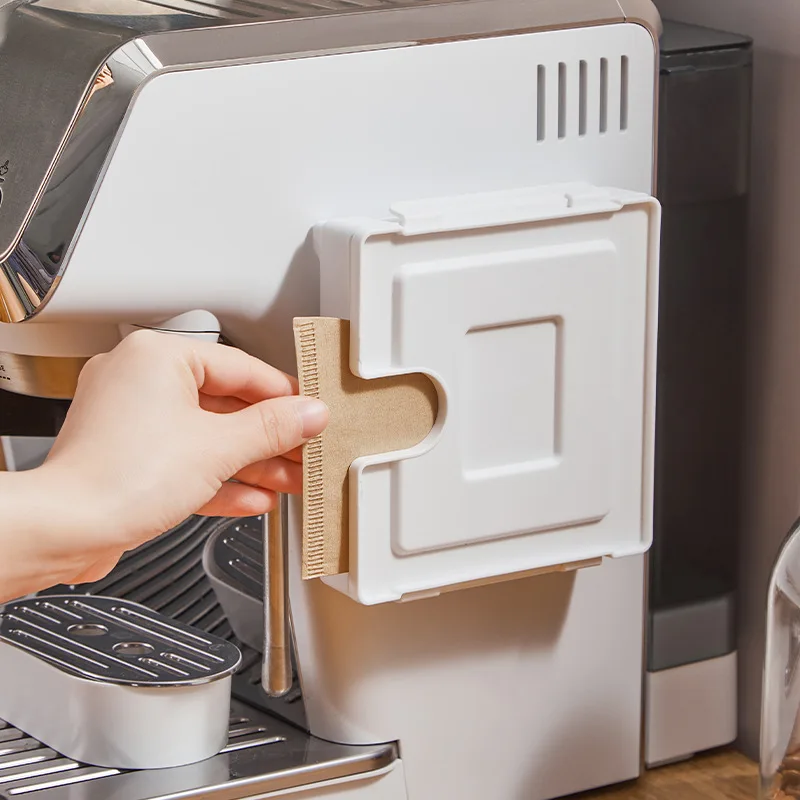 High-value fan-shaped coffee filter paper storage box magnetically absorbs the back of the refrigerator and coffee lovers.