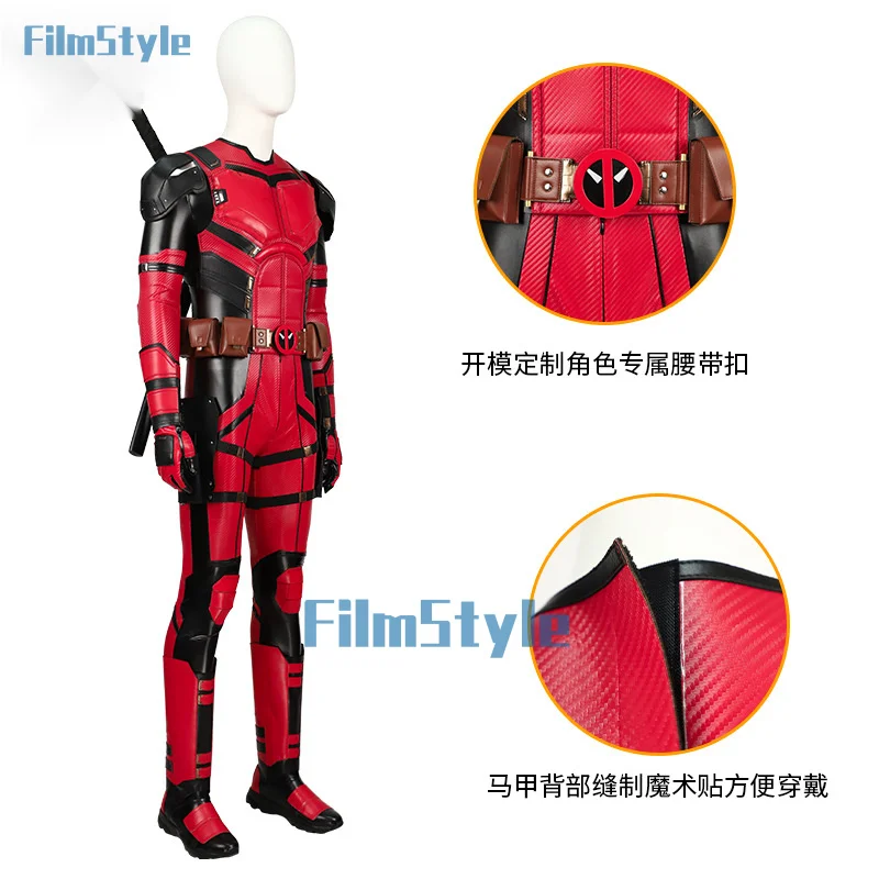 Deadpool Wolverine Jumpsuit Red Men Women Cosplay Costume Superhero Headgear Performance Party Halloween Zentai Bodysuit