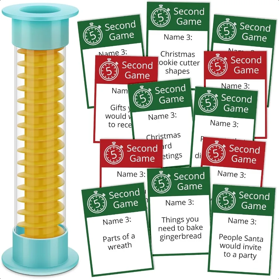 

Рождественская 5-секундная игра. Игры для рождественской вечеринки. 72 карты и 5-секундные песочные часы. Семейная карточная игра. Ночь с семейными друзьями. Sleepo.