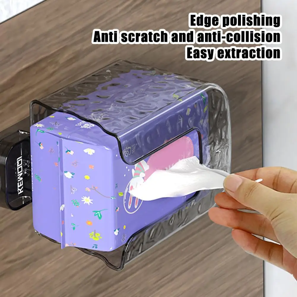 Kitchen Wipes Storage Box Household Wall Drawer Storage Box Kitchen And Bathroom Plastic Transparent Thick Wet Tissue Paper Box