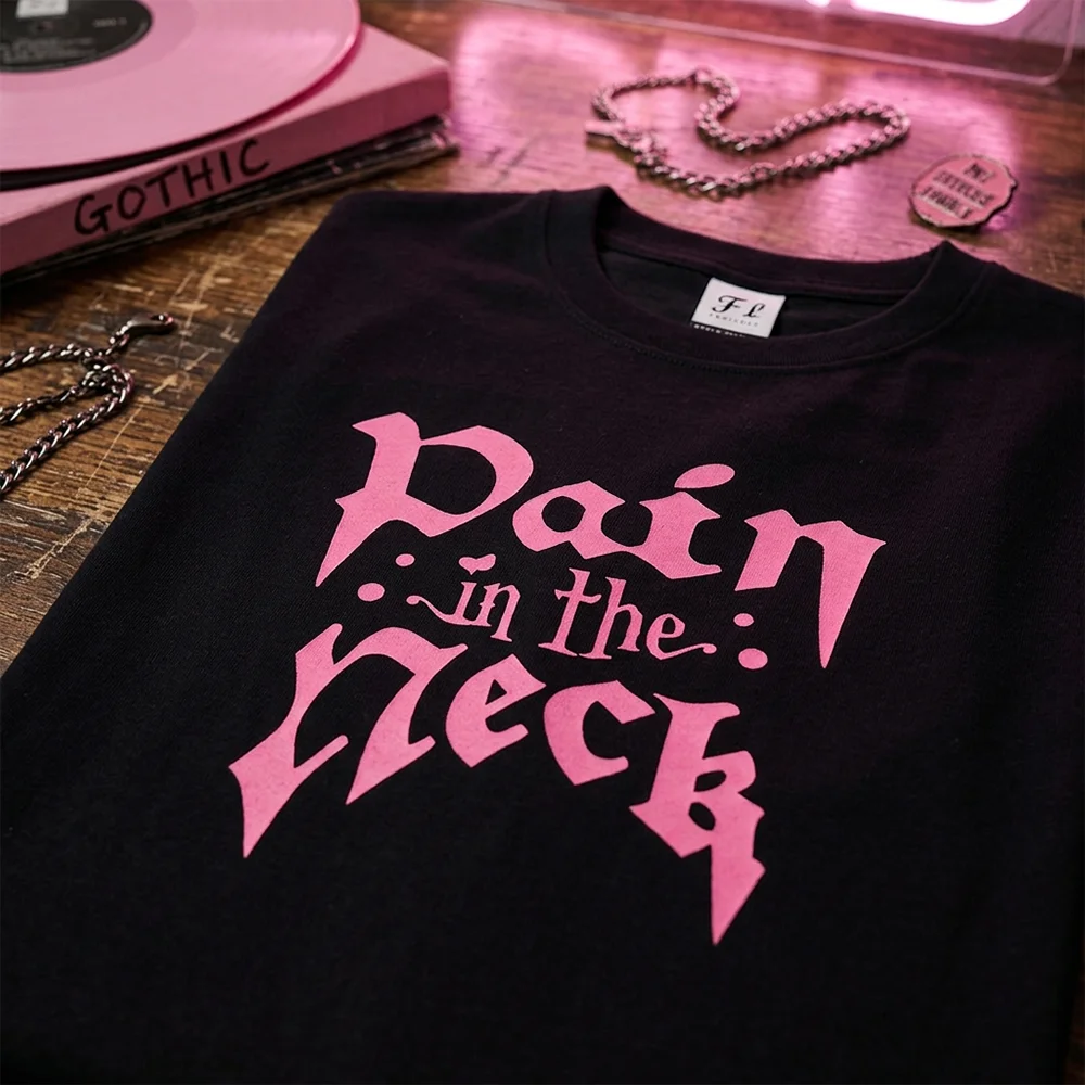 Women T-Shirt Pain In The Neck Graphic Letter Print Casual Short Sleeve Cotton Tee Shirt Loose Summer Tops Clothing