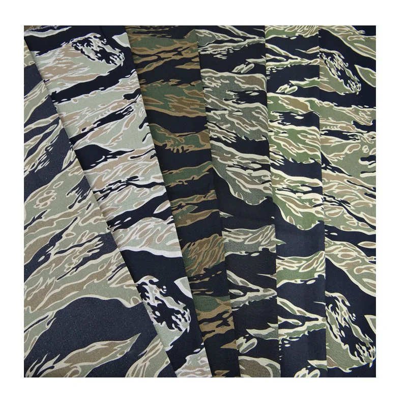 1.5x1m Woven Cotton Twill Carte Tigerprint Camouflage Multi-color Vest And Hat Fabric