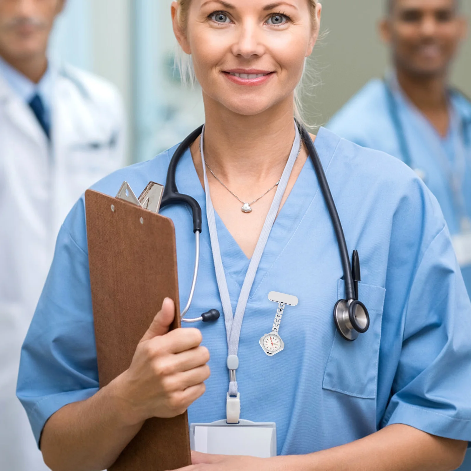 1 pezzo orologio da tasca luminoso orologio da infermiera medica design con quadrante trasparente facile da leggere leggero stabile perfetto per il personale sanitario