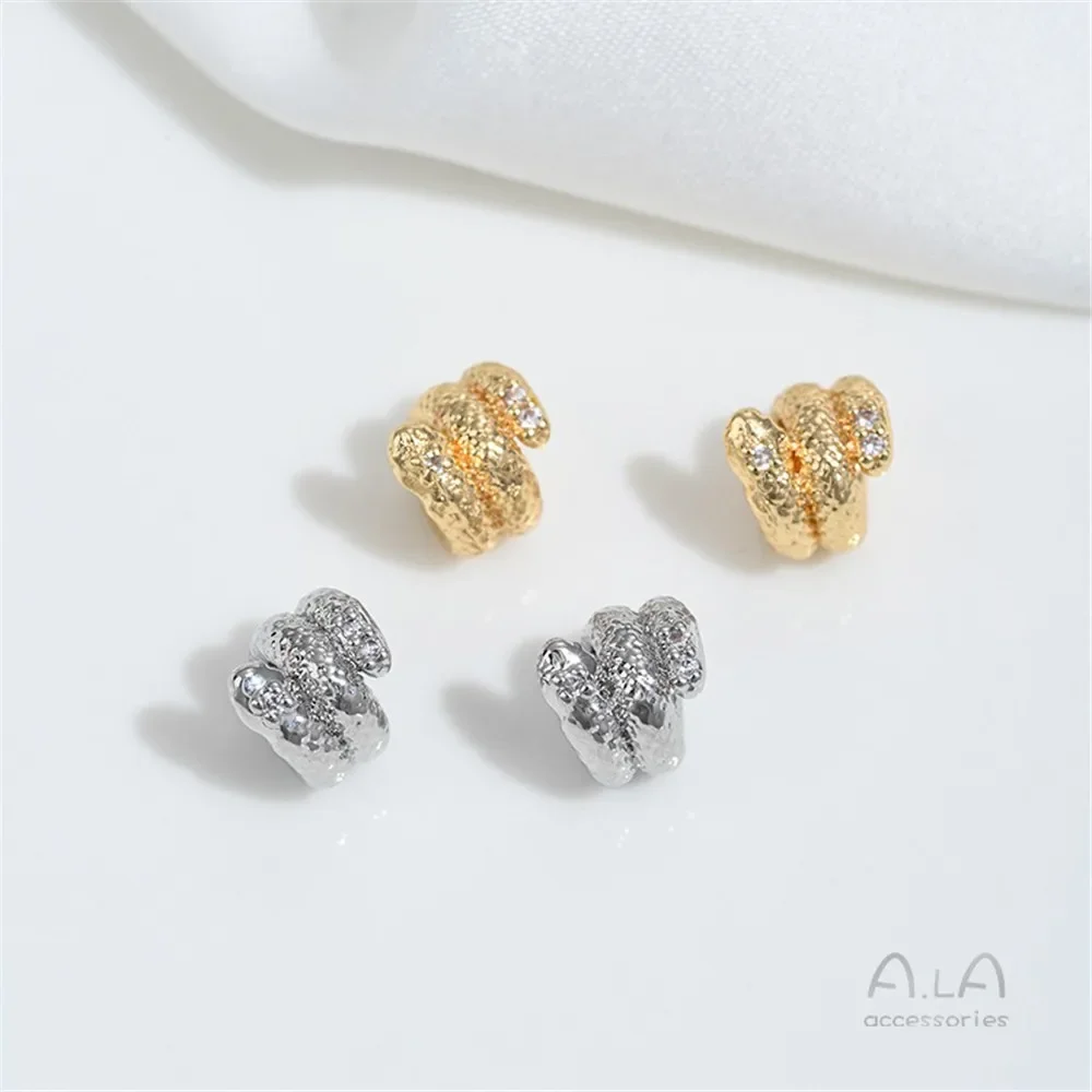 Z429 14K مطلية بالذهب الأفعى على شكل التوتير لوحة ثعبان أنبوب الخرز اليد سترونج الخرز سوار ذاتي الصنع قلادة مجوهرات اكسسوارات #4