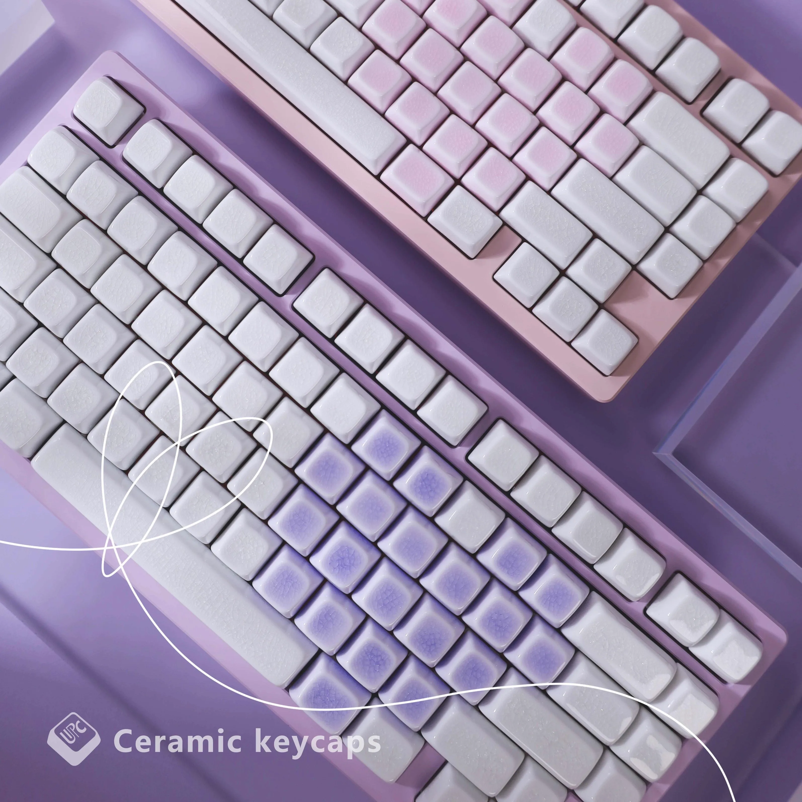Teclas de cerámica con forma de corazón para teclado mecánico, tapa de tecla personalizada con personalidad translúcida, perfil QCA Original