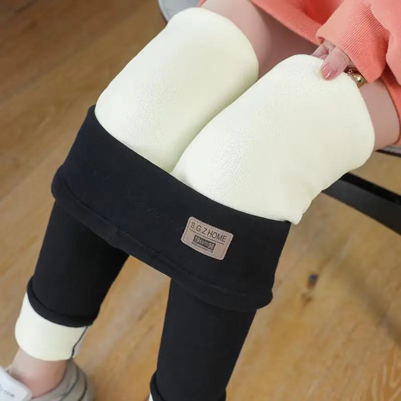 Smile-Leggings taille haute pour femmes, pantalons en coton fjThermal, vêtements d'extérieur à petits pieds, version coréenne, automne et hiver 2024