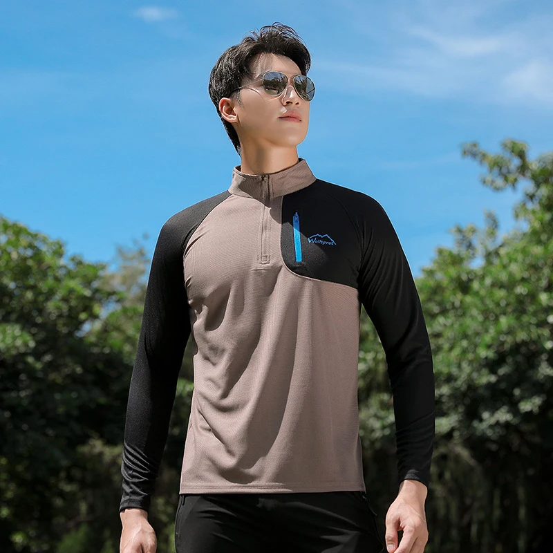 Summer Men's Quick-Dry T shirts Casual Outdoor Male Long Sleeve Breathable t shirt Man Sportwear Hiking Tops Tee Clothing 5XL