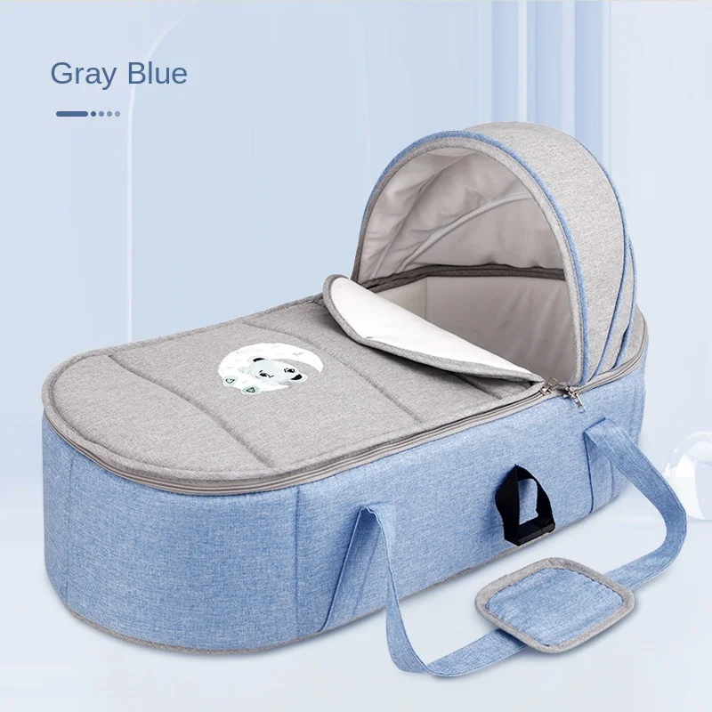 Cesta de bebé con diseño bordado, cuna portátil para coche, almacenamiento plegable, cama de bebé en la cama, cuna de seguridad de maternidad