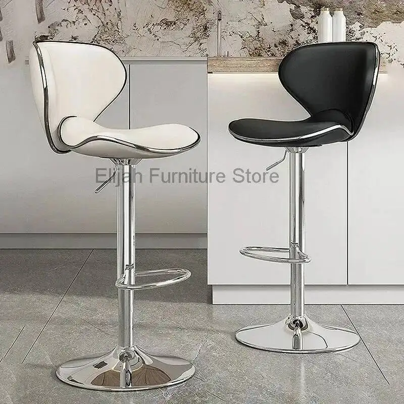 

High Kitchen Design Nordic Stools Adjustable Height Chair Long Swivel Bar Stools Reception Silla De Bar Salon Furniture HY