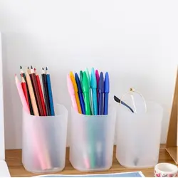 Transparent Pen Container Multifunctional Office Organiser Desktop Frosted Storage Box Student Stationery Supplies Creative Gift