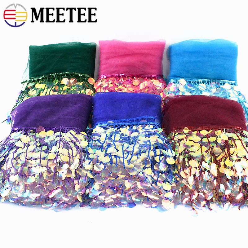 

1-5Yard 17cm Sequins Beaded Tassel Fringe Trim for Clothes Dresses Decorative Trimmings Stitching Lace Crafts Sewing Accessories