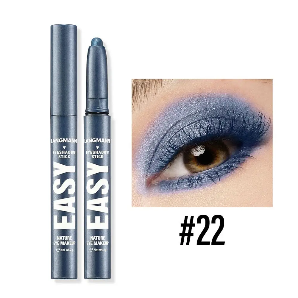 Perłowy cień do powiek w sztyfcie Shimmer Blue Eyeshadow Brighten Pen Cream Makeup Wodoodporny eyeliner Eyeshadow Highlighter P2E5