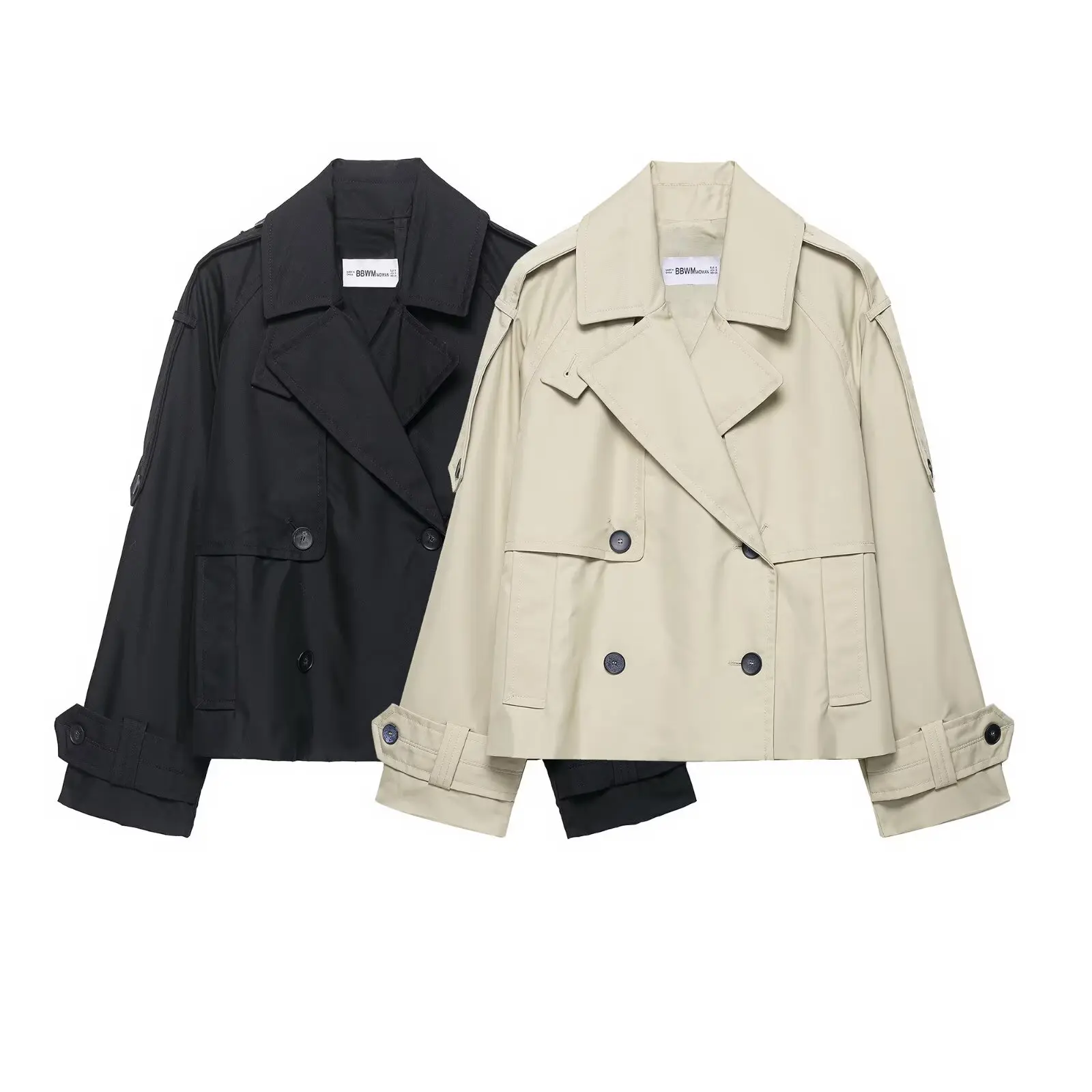 

KIDCRKJ Women Winter Trench Jacket Lapel Collar Double Breasted Pockets Outwear For Female Minimalist Chic Office Lady's Coat