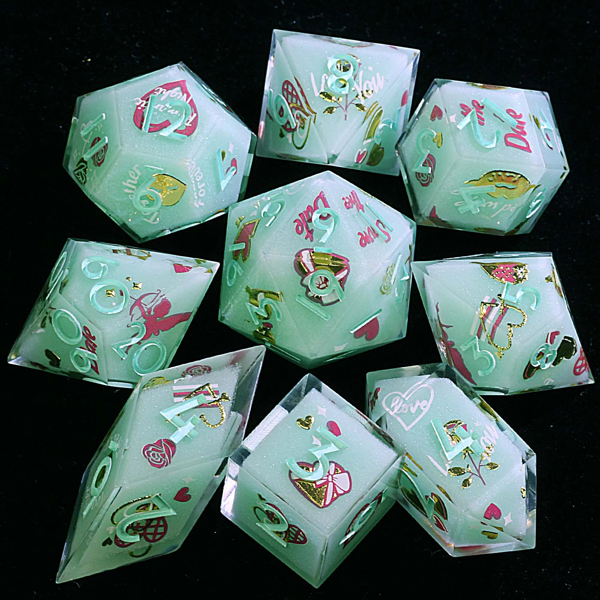 

Набор из многогранной смолы DnD Dice Candy Arrow Купидона