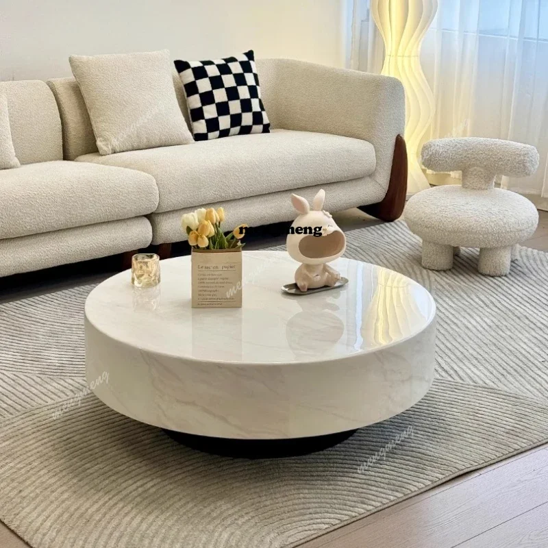 

E182 Luxury Modern Designer Coffee Table Living Room Marble Cute Floor Coffee Table Small Round Muebles Para Hogar Nordic Furnit