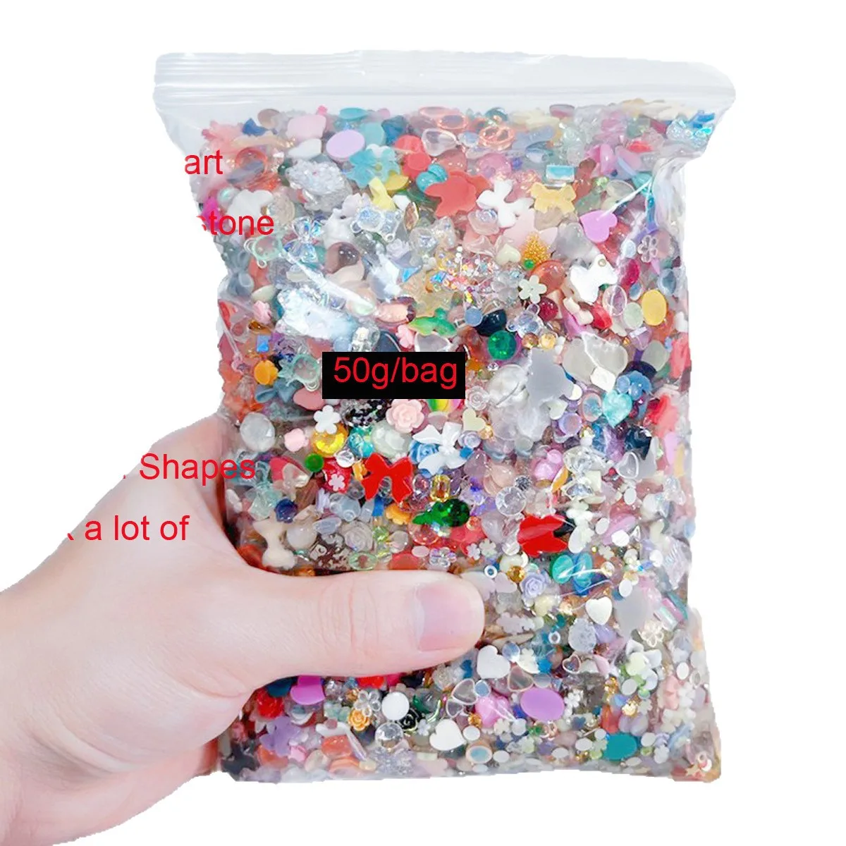 

50g resin bow, heart-shaped, mixed with various nail accessories, wearing nail plate accessories